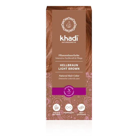 khadi natural hair color LIGHT BROWN - henna jasny brąz, 100 g