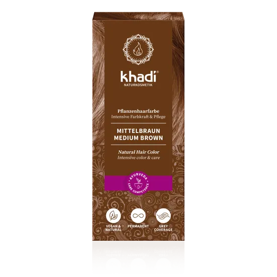 khadi natural hair color MEDIUM BROWN - henna średni brąz, 100 g