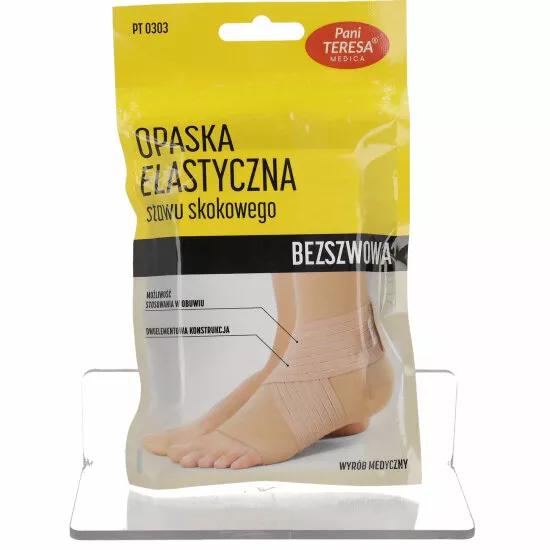 Pani TERESA - opaska elastyczna na staw skokowy, skarpetka, cielista, rozmiar S, 1 sztuka