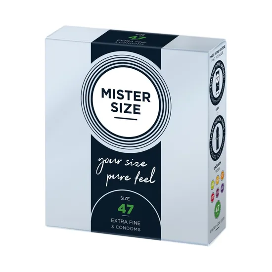 Mister Size - prezerwatywy dopasowane do rozmiaru 47 mm, 3 sztuki