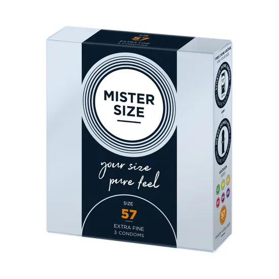 Mister Size - prezerwatywy dopasowane do rozmiaru 57 mm, 3 sztuki