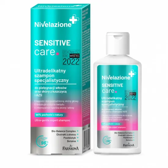 Farmona Nivelazione - Ultradelikatny szampon specjalistyczny do pielęgnacji włosów oraz skóry z łuszczycą i AZS Sensitive Care, 100 ml