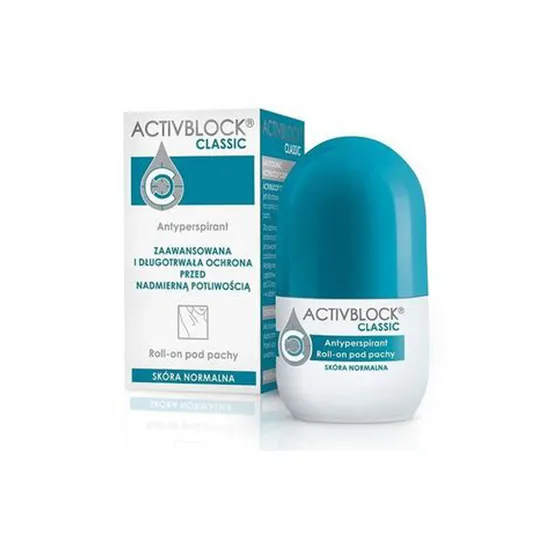 ACTIVBLOCK CLASSIC - antyperspirant roll-on pod pachy, skóra normalna, 25 ml