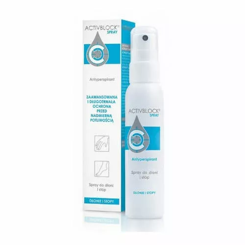 ACTIVBLOCK SPRAY - antyperspirant dłonie i stopy, 100 ml