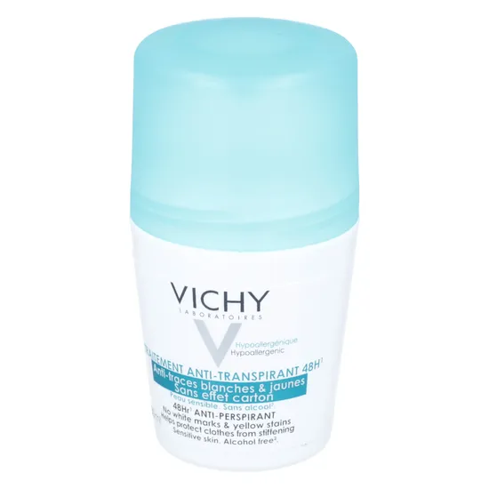 Vichy - Anti-Trace, antyperspirant zapobiegający powstawaniu białych i żółtych plam, 50 ml