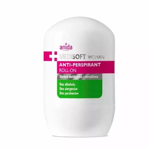 anida MEDISOFT WOMAN - antyperspirant roll-on, do skóry delikatnej i wrażliwej, 50 ml