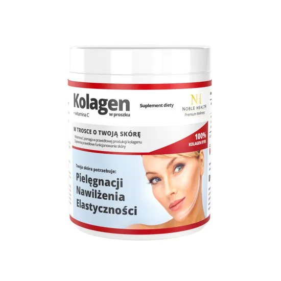 NOBLE HEALTH, Kolagen w proszku + witamina C, 100 g