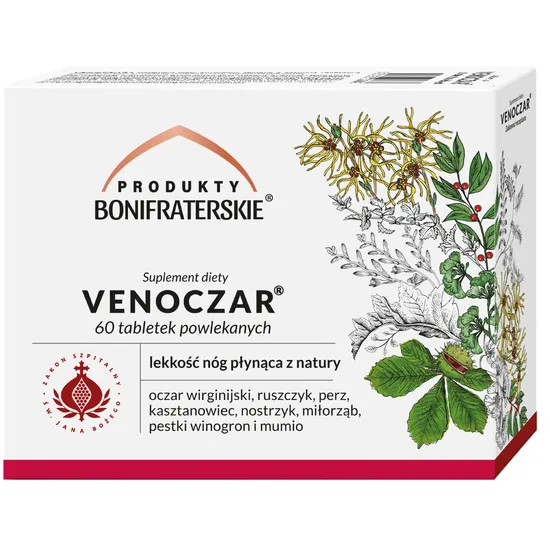 Produkty Bonifraterskie Venoczar, 60 tabletek